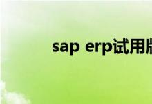 sap erp试用版安装（sap erp）