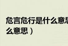 危言危行是什么意思解释一下（危言危行是什么意思）