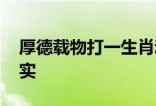 厚德载物打一生肖动物数字,最新诗意解释落实