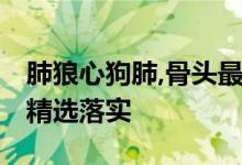 肺狼心狗肺,骨头最贵代表是指什么生肖,词语精选落实