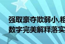 强取豪夺欺弱小,粗声粗气像喇叭指什么生肖数字完美解释落实