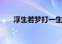 浮生若梦打一生肖数字,最新解释落实