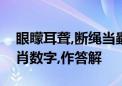 眼矇耳聋,断绳当蟲搵食不因勤有功是什么生肖数字,作答解