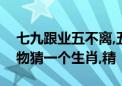 七九跟业五不离,五千将士丧胡尘打一生肖动物猜一个生肖,精