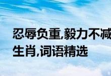 忍辱负重,毅力不减,做人应该有承担是指什么生肖,词语精选