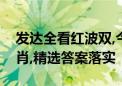 发达全看红波双,今期生肖东方找是指什么生肖,精选答案落实