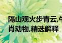 隔山观火步青云,牛蛇深居三八巷打一最佳生肖动物,精选解释