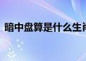 暗中盘算是什么生肖数字,词语解释释义落实