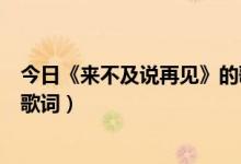 今日《来不及说再见》的歌词是什么（《来不及说再见》的歌词）