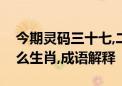 今期灵码三十七,二门得九单数来代表指是什么生肖,成语解释