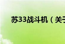 苏33战斗机（关于苏33战斗机的介绍）