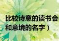 比较诗意的读书会名字（读书会有哪些有创意和意境的名字）