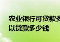 农业银行可贷款多少钱 - 农业银行惠农卡可以贷款多少钱