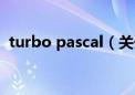 turbo pascal（关于turbo pascal的介绍）