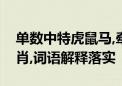 单数中特虎鼠马,牵一发而动全身代表哪个生肖,词语解释落实