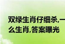 双绿生肖仔细杀,一门开六不会大代表是指什么生肖,答案曝光