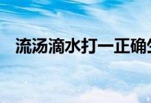 流汤滴水打一正确生肖.最新解答揭晓落实