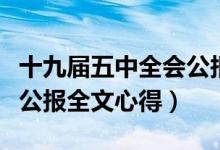 十九届五中全会公报感悟（第十九届四中全会公报全文心得）