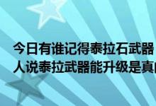 今日有谁记得泰拉石武器（任务里的泰拉石武器怎么样，有人说泰拉武器能升级是真的吗）