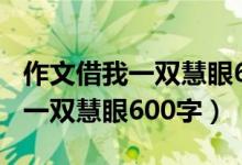 作文借我一双慧眼600字题目自拟（作文借我一双慧眼600字）