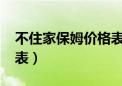 不住家保姆价格表（50到60岁住家保姆价格表）