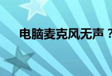 电脑麦克风无声？一步步恢复解决方案