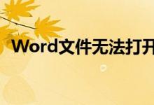 Word文件无法打开的原因解析及解决方案