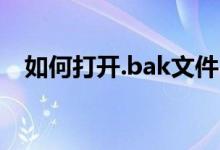 如何打开.bak文件？完整步骤与注意事项