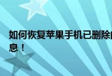 如何恢复苹果手机已删除的短信？终极指南帮你找回重要信息！