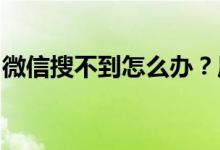 微信搜不到怎么办？原因分析与解决方法详解