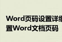 Word页码设置详细教程：一步步教你如何设置Word文档页码